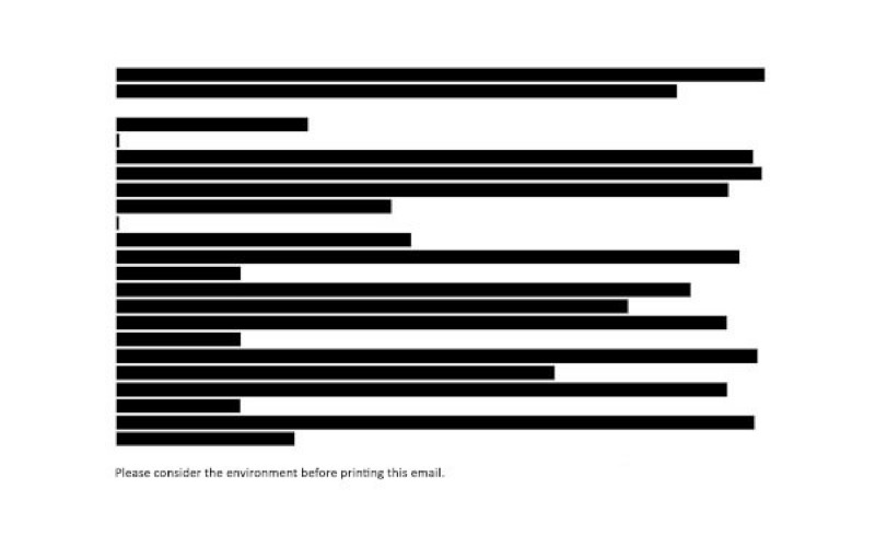 „[Langer, komplett geschwärzter Absatz] Please consider the environment before printing this email.“